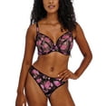 thumbnail image 5 of Freya Rose Blossom Plunge Underwire Bra (402402),32F,Black Rose, 5 of 6