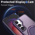 thumbnail image 3 of Decase for Samsung Galaxy S25+ Translucent Hard Back Case with 360°Rotatable Magnetic Ring Kickstand,Compatible with Mag-Safe,Military Grade Shockproof Translucent Protective Case,Purple, 3 of 6