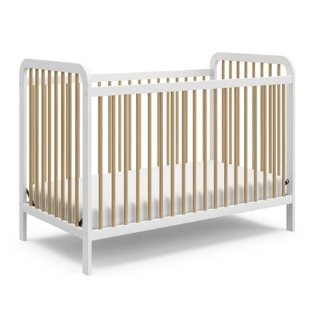 UPC: 0810003668240 | Storkcraft Pasadena 3-in-1 Convertible Baby Crib White with Driftwood