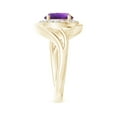 thumbnail image 3 of ANGARA Natural 1.7 ct Amethyst Bypass Engagement Ring with Diamond Halo in 14K Yellow Gold for Women (Size-8mm) | February Birthstone, Anniversary, Jewelry Gift for Women | Natural Amethyst Ring, 3 of 9