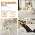 thumbnail image 4 of Kosynda 79"W Oversized Double Lounge Chaise with Upholstered Corduroy, Boneless Sleeper Sofa Couch Bed for Living Room, No Assembly Required, Beige, 4 of 8
