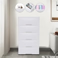 thumbnail image 3 of Griptix White Plastic Storage Dressers,with 4 Drawers,File Vertical Cabinet for Playroom Bedroom Hallway Entryway Furniture, White, 3 of 7