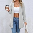 thumbnail image 2 of Ediodpoh Womens Draped Front Open Cardigan for Women Casual Long Sleeve Lightweight Cardigan Sweaters Duster Top Grey XL, 2 of 6
