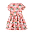 thumbnail image 6 of WIBACKER Summer Little Girl's Casual Cotton Dress Short Sleeve Tutu Dresses - Rainbow, 6 of 6