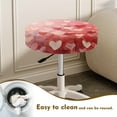 thumbnail image 4 of Renewold Bar Round Stool Cover 13-15 Inch Breathable Stretch Circle Stool Slipcover Dustproof Vanity Seat Cushion Cover Valentine's Day Decor, 2 Count, Pink Heart Oil-painting, 4 of 6