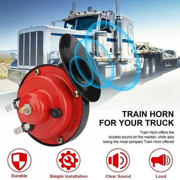 300DB Super Loud Train Horns, Car Ai-r Electric Snail Double Horn, 12V Waterproof Ai-r Horns Replacement Accessories Universal for Cars, Motorcycle, Truck, Bike, Boat