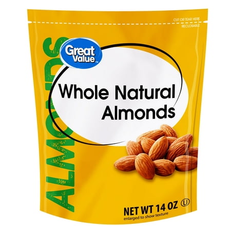 Great Value Whole Natural Almonds, 14 oz