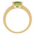 thumbnail image 4 of 1.62 ct Princess Cut Natural Peridot Solitaire with Simulated Diamond Accents 14K Yellow Gold Womens Engagement Ring, 4 of 5