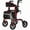 Red#3, variant on Matinal Foldable Rollator Walkers with Seat for Seniors, 350 lb Capacity, 8'' Big Wheels, 6-Position Height, Premium Hybrid Rolling Walker - Aluminum and Carbon Steel (RED),