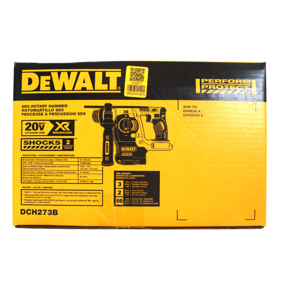 DEWALT 20V MAX XR Brushless 1” SDS Plus Rotary Hammer– Cordless Rotary Hammer Kit, 3-Mode, SHOCKS Active Vibration Control, With 20V MAX XR 5.0Ah Lithium-Ion Battery and Charger