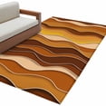 thumbnail image 2 of Abstract Washable Area Rugs 3'x5', Orange Gradient Waves Beach Lines Low Pile Throw Living Room Rug Non-Slip Sturdy Edge Binding Carpet for Indoor Entryway Bedside Kitchen, 2 of 9