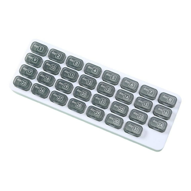 Monthly Pill Organizer Box Case 31 Day Pill Case Medicine Container Travel