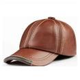 thumbnail image 1 of Spring Genuine Leather Baseball Cap In Men Brand New Warm Real Cow Leather Caps Hats ,Premium Material, 1 of 6