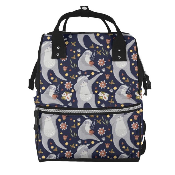 Disketp Sloths Dancing Mochila de Pañales de Gran Capacidad con Múltiples Bolsillos, Mochila de Viaje Multifuncional para Bebé, Unisex, Moderna y Resistente