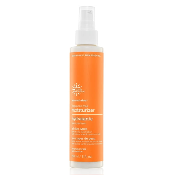 Crema hidratante facial Earth Science, almendra y aloe, sin fragancia, 150 ml