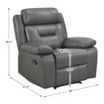 thumbnail image 3 of Lexicon Laconia Leather Reclining Chair in Dark gray, 3 of 5