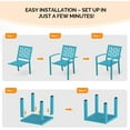thumbnail image 4 of Ktaxon 3Pcs Outdoor Bistro set, Stackable Patio Metal Steel Dining Set with Rust-Resistant Coating Weather Resistant for Patio Garden Balcony - Blue, 4 of 8