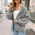 thumbnail image 5 of Womens Button Down Long Sleeve Chunky Soft Knit Sweater Fall Open Front Loose Casual Cardigan Coat Grey L, 5 of 8