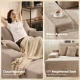 thumbnail image 4 of Vcatnet 81" Modular Sectional Sofa Couch Corduroy Chaise Lounge Loveseat Sofa Bed Oversized Upholstered Sleeper Sofa for Living Room and Bedroom, Camel, 4 of 7