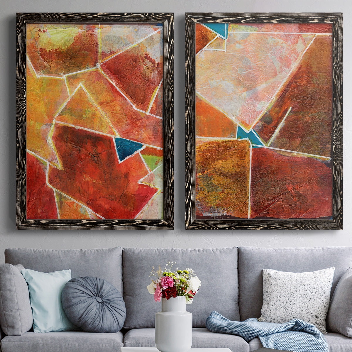 Primary Connection VII - Premium Framed Canvas 2 Piece Set - Ready to Hang