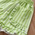 thumbnail image 4 of ITSAME Casual Shorts for Girls, with Pockets Elastic Waist Plaid Print Summer Fashion Ruffled Shorts Green 2-3T, 4 of 6