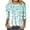 Mint Green, variant on Enjoytime Plus Size Shirts for Women Fashion Print 3/4 Sleeve Round Neck Blouses Casual Loose Tunic Tops Trendy 2025 Womens Fall Clothing