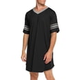 thumbnail image 2 of Men Cotton V-Neck Sleep Shirt Loose Nightshirt Pyjamas, 2 of 6