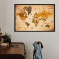 thumbnail image 3 of Vintage World Map Wall Art Canvas Abstract Map Art Watercolor Map Decor Mordern Design Framed Canvas Art For Bedroom Livingroom Office, 3 of 7