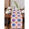 thumbnail image 4 of Pink Purple Blue Spring Floral Burlap-Cotton Table Runner 90 Inches Long,Watercolor Summer Botanical Farmhouse Table Runners,Outdoor Dining Tablecloths Decor for Baby Shower Party Wedding 13x90, 4 of 9