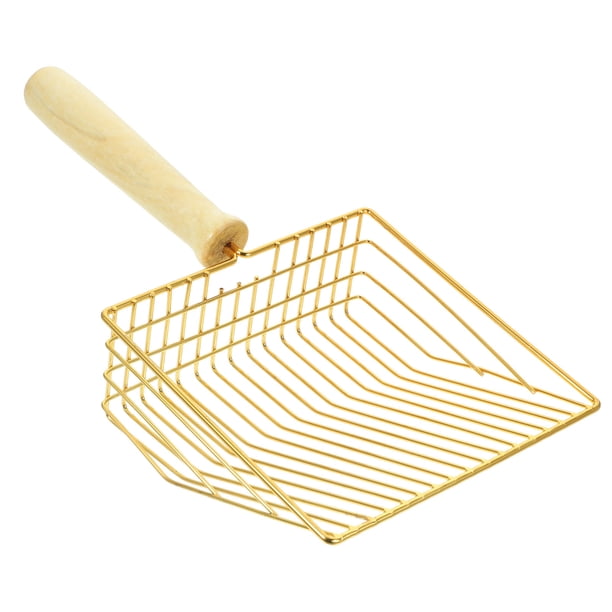 KAKOWELY Pala para arena para gatos Pala limpiadora de arena Pala de malla de acero inoxidable Pala para arena para desechos de gatos
