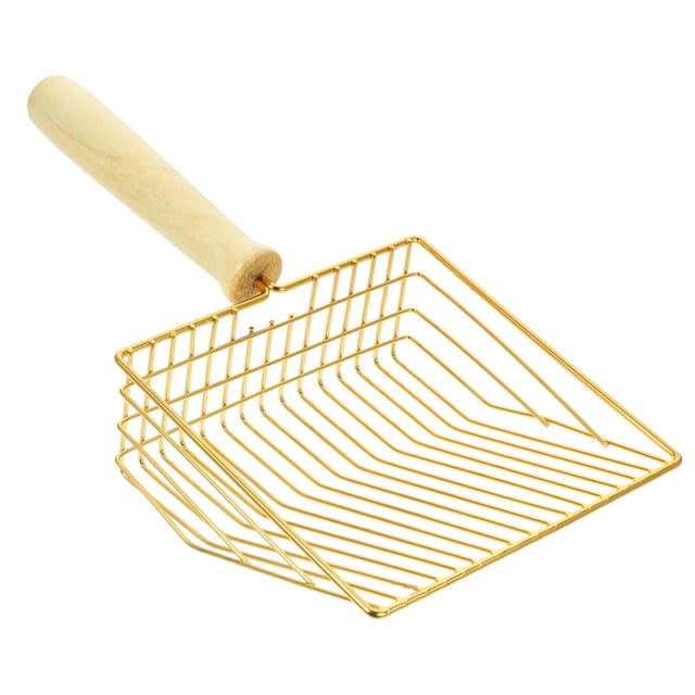 Pala para arena de gatos Pala limpiadora de arena Pala de malla de acero inoxidable Pala para arena para desechos de gatos