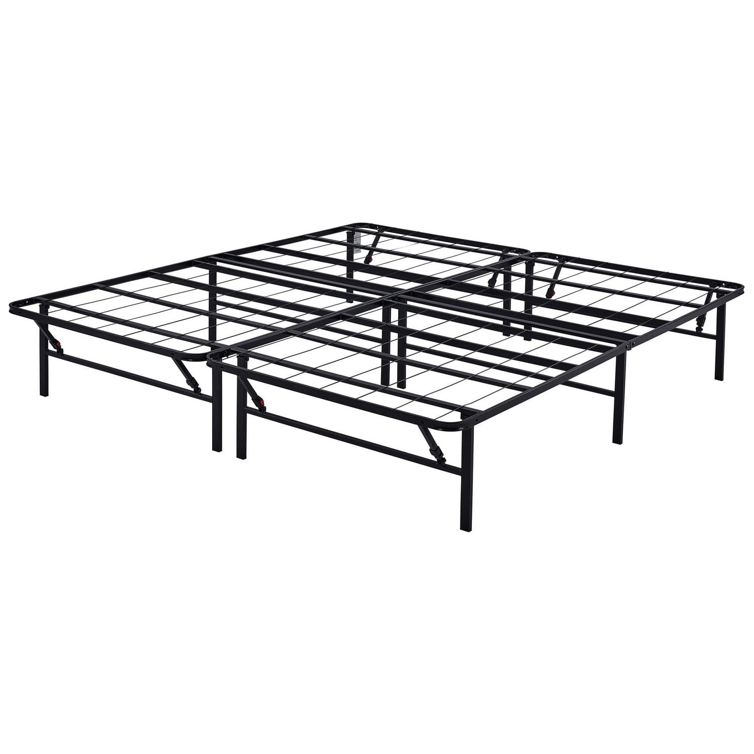 Mainstays 14" High Profile Foldable Steel Bed Frame, Powder-coated Steel, No Box Spring Needed