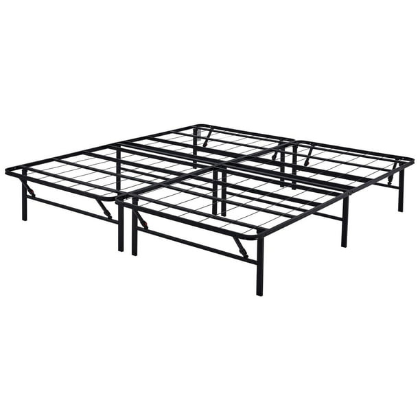 Mainstays 14" High Profile Foldable Steel Bed Frame, Powder-coated ...
