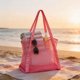 thumbnail image 5 of Mesh Beach Bag Large Capacity Storage Tote Portable Drawstring Net For Wet Clothes Towels Snorkeling Supplies P-ink, 5 of 6