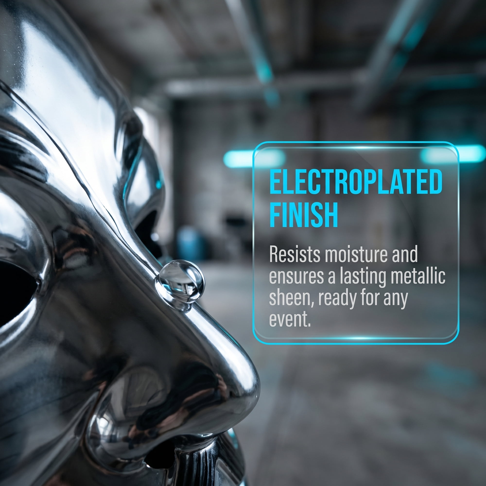 Unique Bargains Electroplated Hacker Mask, Metallic Mirror Anonymous V for Vendetta Silver