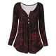 thumbnail image 4 of Camisas Para Mujer, Camisetas de Gran Tamaño, Camiseta de Moda Informal de Manga Larga, Jersey Fruncido Con Cuello Redondo Estampado, Blusa, Tops Odeerbi  ODB135956, 4 of 6