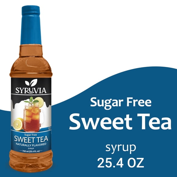 Syruvia Sugar Free Sweet Tea Flavored Syrup for Drinks, Cocktails, Lemonades, Iced Teas and Desserts – 25.4 fl oz