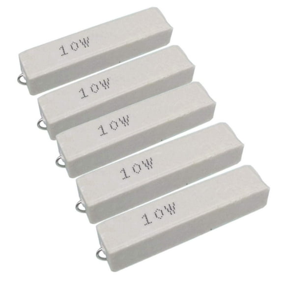 5pcs 2 ohm 2R?J 10 watt Axial Ceramic Cement Power Resistor 10W
