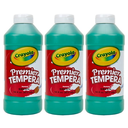 Crayola Premier Tempera Paint, 16 oz, Green, Pack of 3