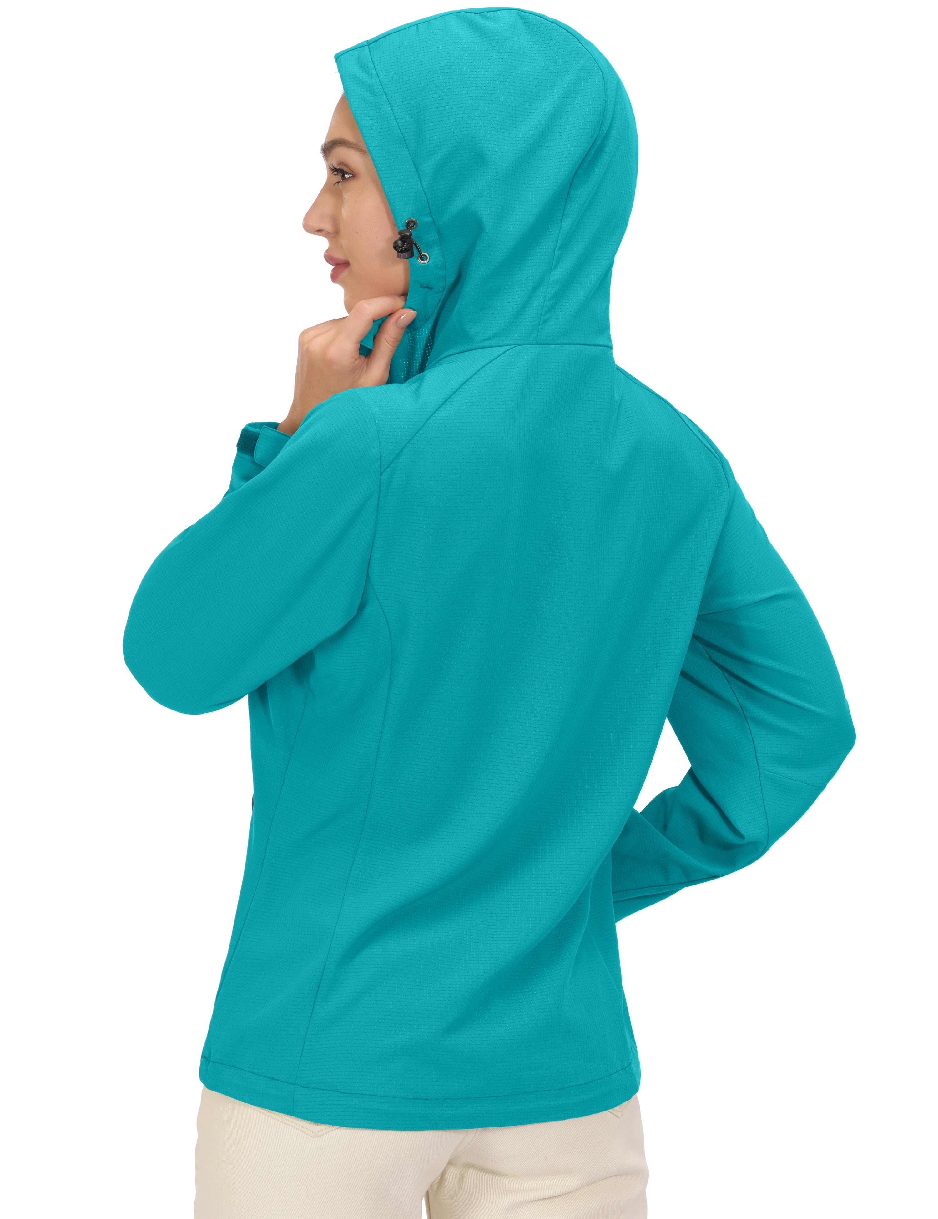 Little Donkey Andy Women's UV Protection Hiking Jackets Breathable Hooded Shirts for Fishing Camp with Air-Holes Blue Size XS