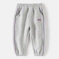 thumbnail image 2 of NinXxx Girls Bow Tie Elastic Casual Pants School Spring Autumn Grey 9-10 Years, 2 of 4