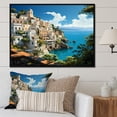 thumbnail image 2 of Designart "Coastal Dream Capri, Italy Landscape III" Oversized Landscapes Framed Wall Art - Global Blue Landscape Italy Bedroom Framed Canvas Wall Art, 2 of 7