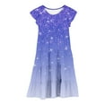 thumbnail image 3 of Girls Dresses - Elegant Summer Round Neck Ruffle Sleeve Layered A-Line Casual Gradient Dress for Young Girls, 3 of 6