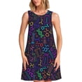 thumbnail image 1 of KLL Motif Chimique Robes d'Été pour Femmes 2025, Col Rond Ample Sans Manches Robes Débardeurs avec Poches, 1 of 7