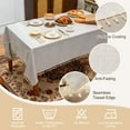 thumbnail image 6 of Sanmadrola Rectangle Table Cloth Waterproof Linen Textured Tablecloth with Tassels Decorative Tablecloths Farmhouse Table Cover for Dining Party Buffet Wedding, 55 x 71 Inch, 6 of 10