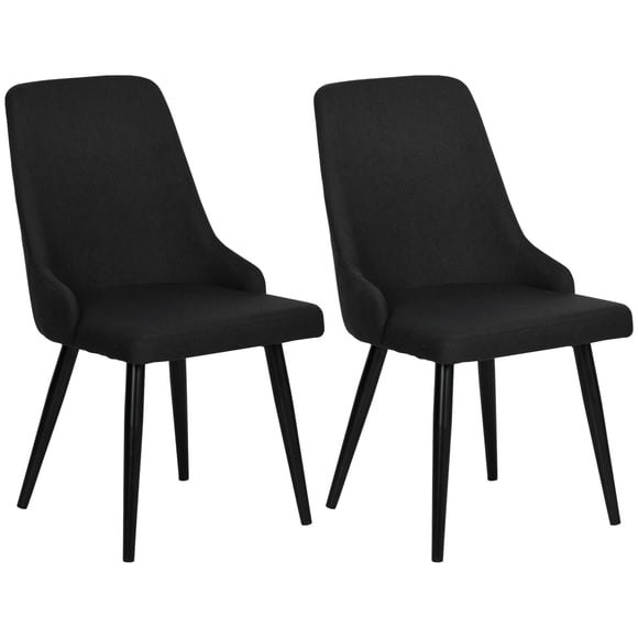 HOMCOM Dining Chair Set of 2, Fabric Upholstered Side Chairs for Kitchen