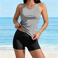 thumbnail image 2 of Hurxie High Neck Tankini Tops for Women Modest Swim Shirts with Bra Swimsuits Tank Only Bathing Suit Top No Bottom White,M, 2 of 6