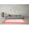thumbnail image 3 of Ahgly Company Machine Washable Indoor Square Abstract Red Modern Area Rugs, 6' Square, 3 of 4
