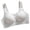 Gray, variant on Womens Solid Wireless Adjustable Strap Breathable Seamless Support Front Open Closure Bra