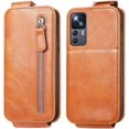 thumbnail image 3 of Zipper Wallet Case for Xiaomi 12T with Card Holder Slot, PU Leather Adjustable Kickstand Flip Handbag Phone Cover for Xiaomi 12T/12T Pro SDLL Orange, 3 of 14